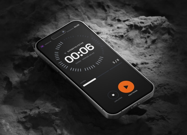 AS Timer köredzés időzítő app szüneteltetett edzés visszaszámlálással sötét módban