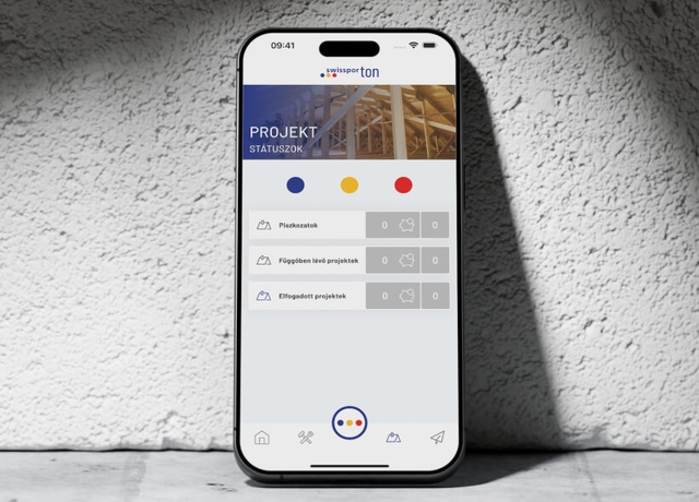swissporTON alkalmazás projektrögzítés és jutalomelszámolás iOS