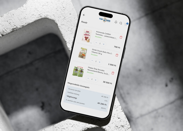 Top Dog Market coin hűségprogram és kosár Android képernyő
